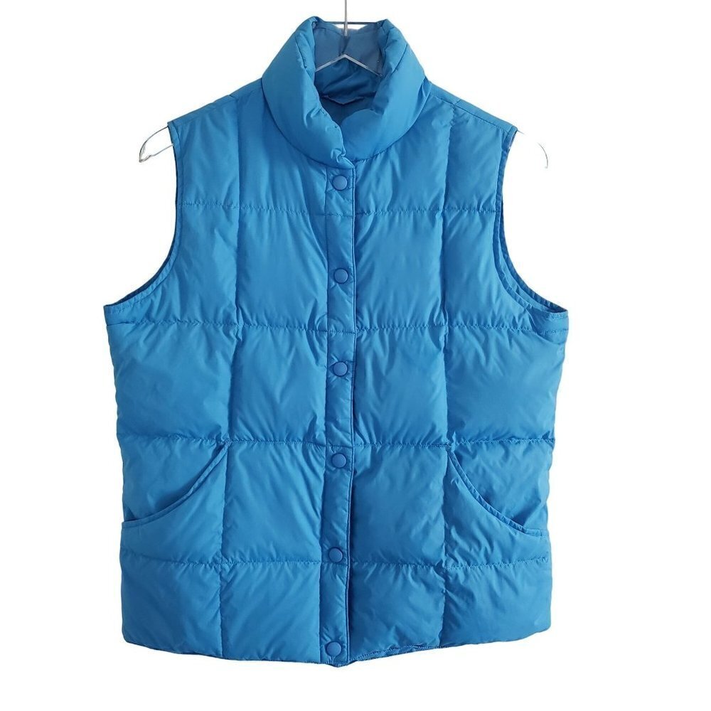 Lands End Puffer Vest Goose Down Outdoor Camping Hiking Nylon Womens Small